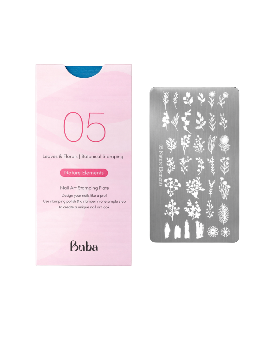 לוח הטבעה לציפורניים Buba 05 – דוגמאות Botanical Stamping