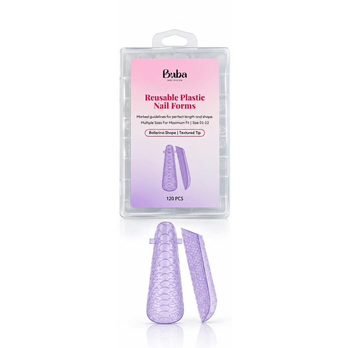 Buba – תבניות הפוכות רב פעמיות לציפורניים Ballerina – 120 יחידות