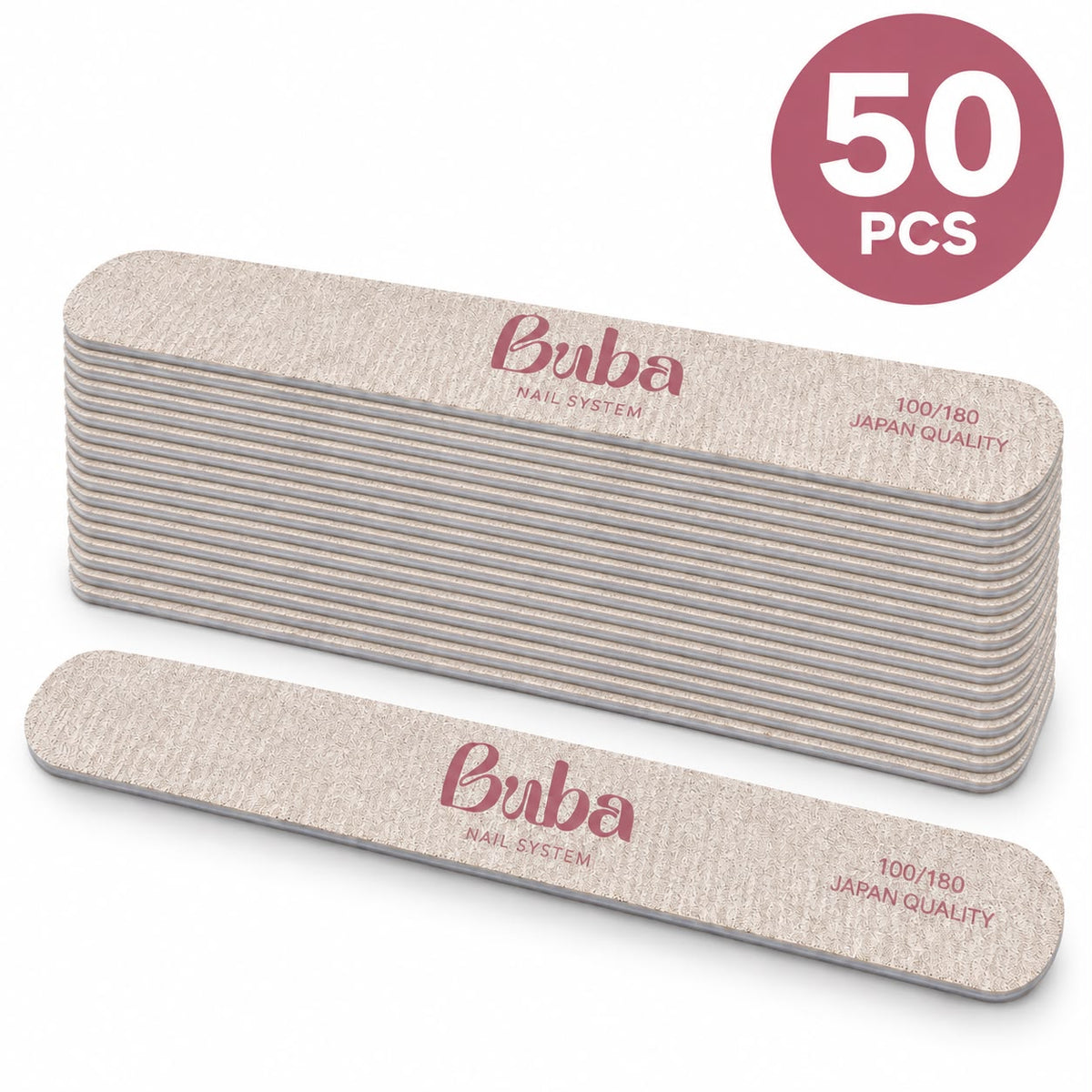 מארז 50 פצירות ישרות 100/180 Buba