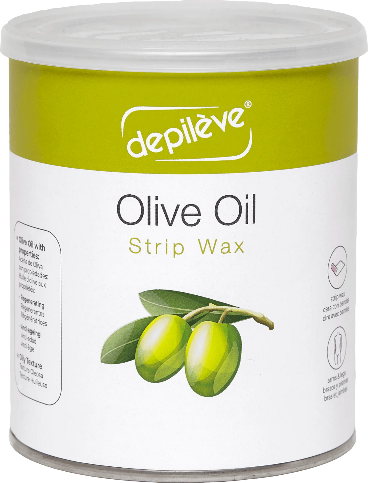 שעווה עם שמן זית להסרה ברצועות 800 גרם | Depileve – תמונת אריזת המוצר